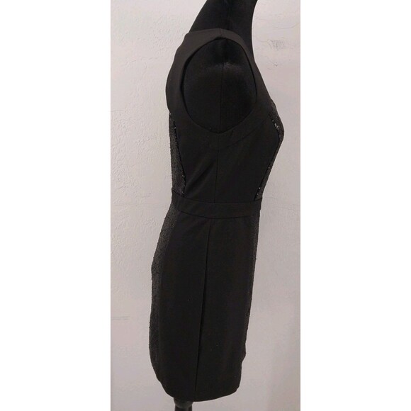 BCBGeneration Black Bodycon Sequin Open Back Mini Dress Formal Party Size 6 - Picture 8 of 10